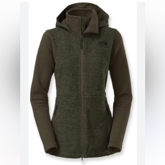 The North Face Jackets & Blazers - The North Face Brown Fleece Hooded Full Zip Jacket Women’s Small